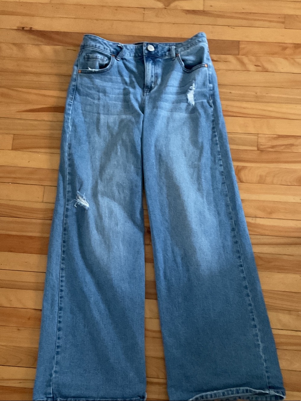 1822 Denim Light Blue Wide-Leg High-Rise Jeans